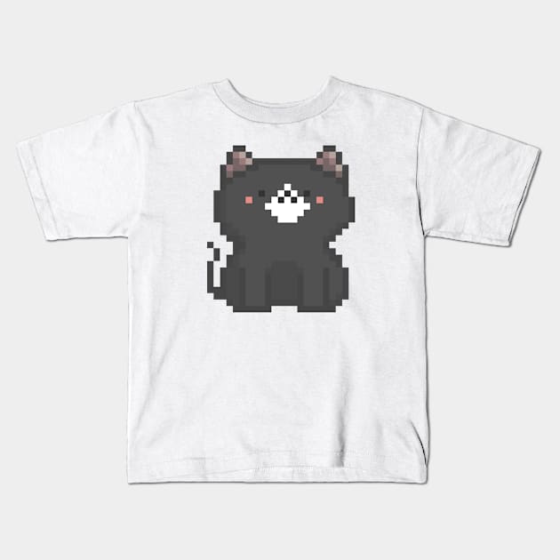 Pixel Quiet Cat 8 Kids T-Shirt by Infinite Mew Mew